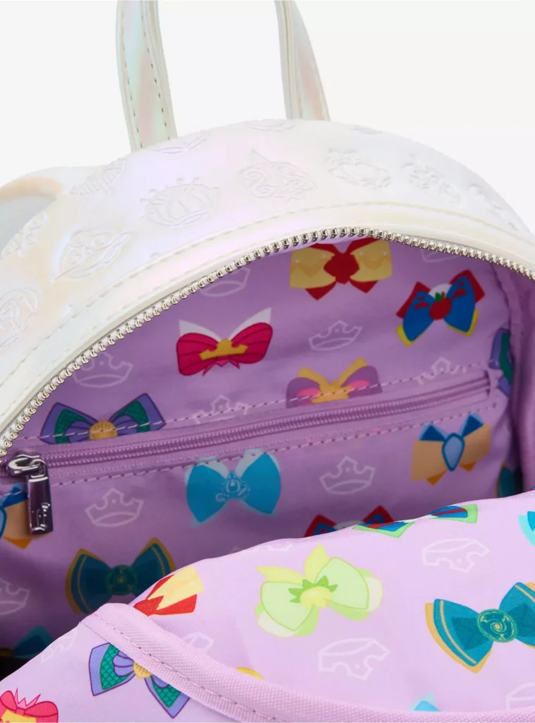 Your Royal Accessory Awaits: New Disney Princess Bows Iridescent Mini Backpack! Disney Princess Bows Iridescent Mini Backpack